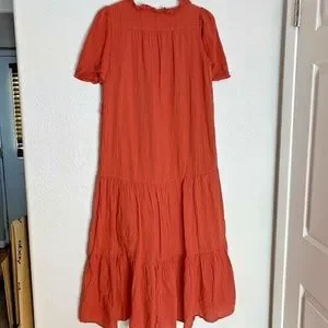 Dillards Dresses Dillards Womens Sz L Boho Midi Dress Style 9c7l53 Cottage Core 2 Button Ruffl Poshmark